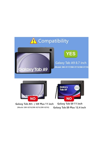 Samsung Galaxy Tab A9 Uyumlu 8.7" Sm-x117/sm-x115/sm-x110 Kılıf Şeffaf Anti Şok Köşe Korumalı