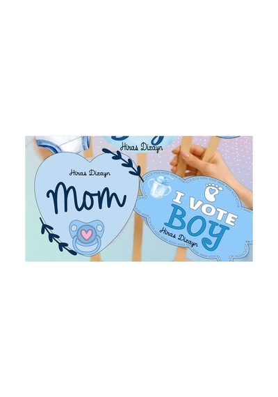 Mavi Erkek Bebek Baby Shower Konuşma Balonu Seti 8 Adet Büyük Boy