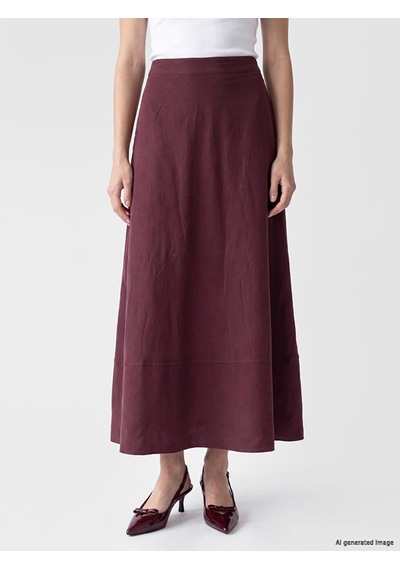 Lcw Modest Bordo Beli Lastikli Modal Karışımlı Kloş Etek