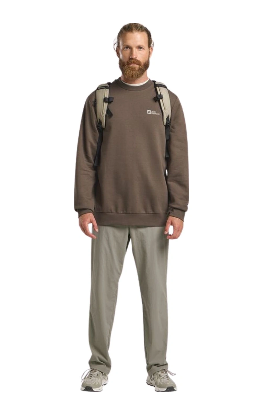 Jack Wolfskın Jack Wolfskin Essential Crewneck Erkek Sweatshirt 5719 Kahve