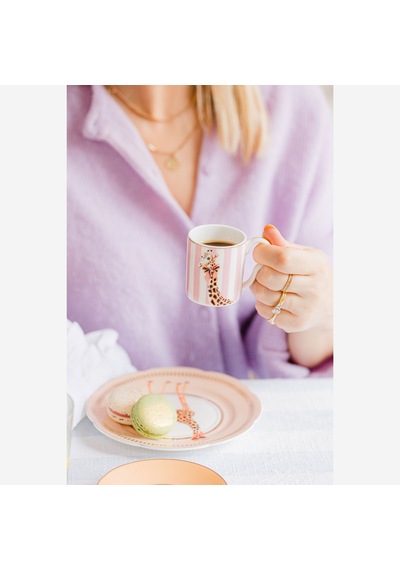Pembe Porselen Kahve Fincan Seti 90 Ml