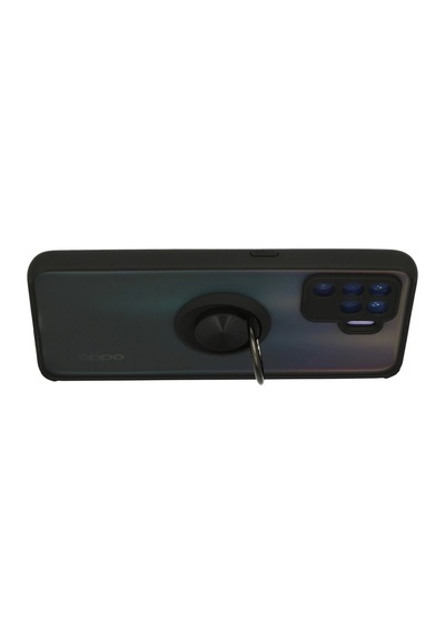 Newface Oppo Reno 5 Lite Kılıf Montreal Yüzüklü Silikon Kapak Semeglbl - 49 - Siyah Sıyah
