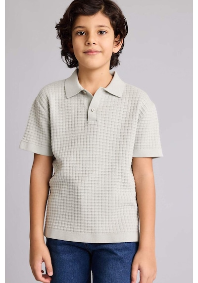 Defacto Regular Fıt Polo Yaka Pamuklu Kazak Erkek Çocuk G6604a826spgn1195 Yeşil-gn1195