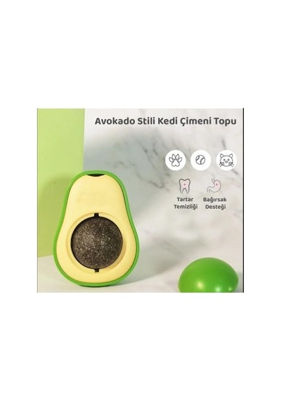 Avokado Kedi Nanesi Kedi Otu Topu Yapışkanlı Kedi Oyuncağı