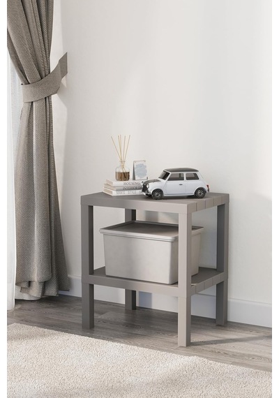 Mithra Life 2 Katlı Plastik Gri Banyo Mutfak Rafı Mıt1056 50 x 22