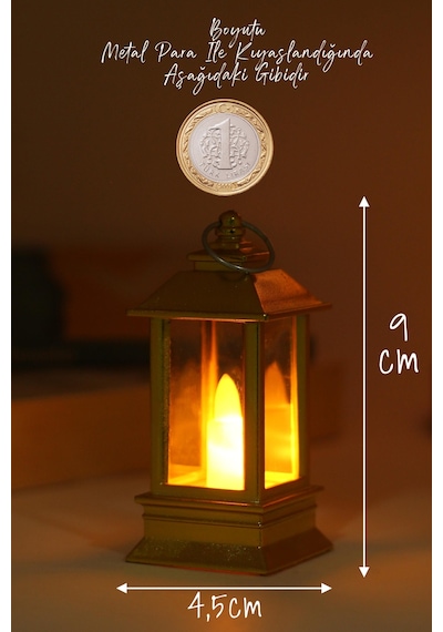 3 Adet Led Mum Mini Dörtgen Tip Pil Dahil Dumansız Alev Ledli Yapay Dekoratif Mum Işığı Altın Pt434 Altın