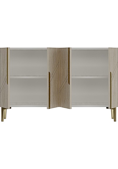 Ka1228btg Evva Konsol Ve Tv Sehpası Beyaz-traverten-gold 120cm