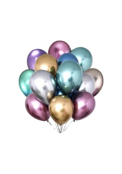 Karışık Renkli Parlak Krom Balon 12 Inch 20 Adet