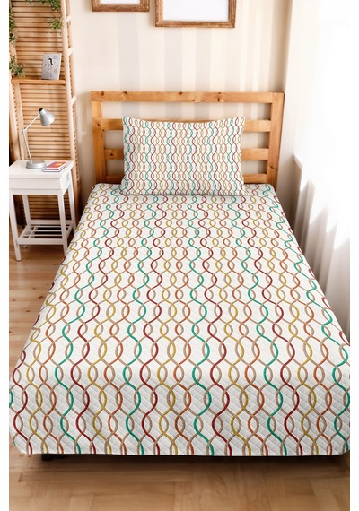 Geometrik Modern Genç Odası Tek Kişilik Pike Takımı-renkli Çizgili 160x220 Cm Kapitone Yatak Örtüsü Gümüş