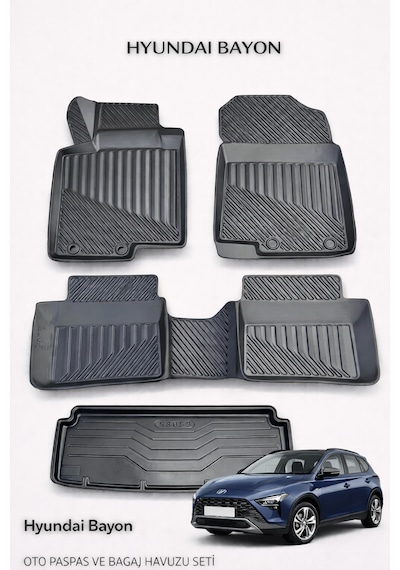 Hyundai Bayon 3d Oto Paspas Ve Bagaj Havuzu İkili Set