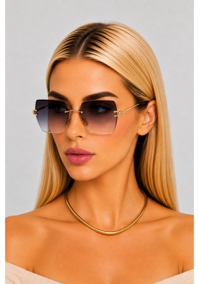 Kadın Güneş Gözlüğü Kristal Kare Kristal Kesim Uv400 Filtre Korumalı Çok Renkli 96289900