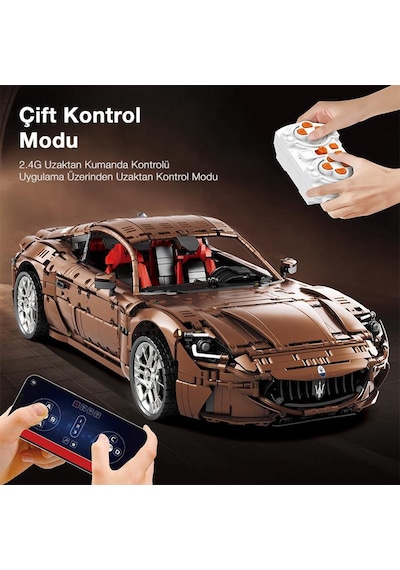 Reobrix 11009 Lisanslı 1/8 Maserati Granturismo Kumanda Ve Motorlu Yaratıcı Yapı Blok Seti Building Blocks - 5480 Parça