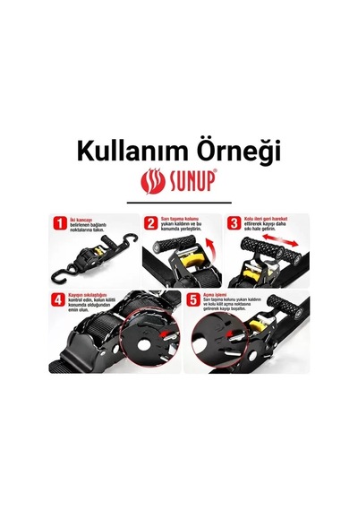 Hubrendy Sh Sunup Sn-37789 3 Metre Otomatik Cırcırlı Bağlama Kayışı Spanzet Kaydırmaz Tutamaklı Daya