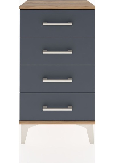 Arges Komodin 4 Çekmeceli 44x30x80 Çam-antrasit Atlas Çam