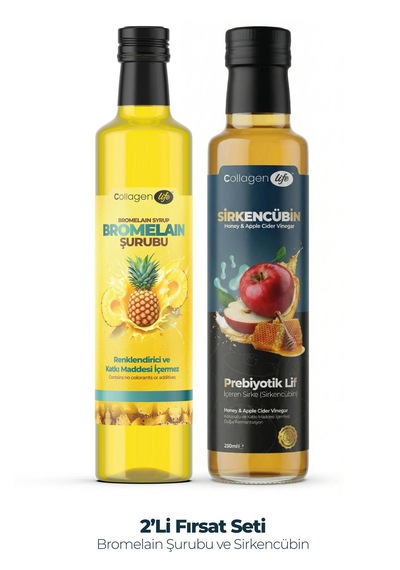 Collagen Life Bromelain Ananas İçeren Detox Şurubu & Sirkencübin Prebiyotik Sirke 2'li Fırsat Seti