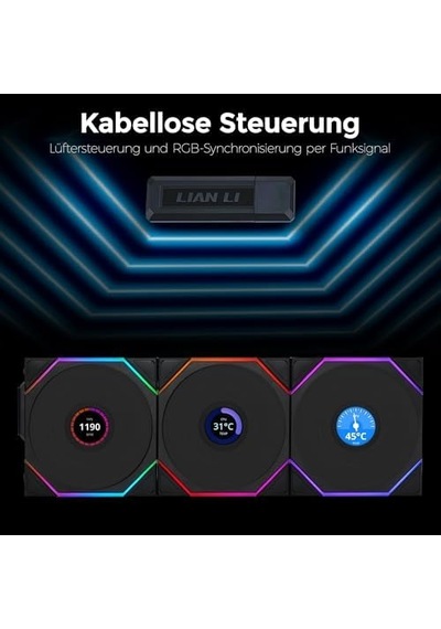 Li Unı Fan Reverse Tl Wıreless Lcd 3x120mm Siyah Kasa Fanı G99.12rtllcd1w3b.00