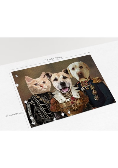 Bk Gift Evcil Dostlara Özel 1000 Parça Profesyonel Puzzle, 3'lü Evcil Dost Portre, Evcil Hayvan Puzzle-1