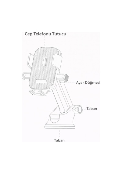 Mega Oto Market Teleskopik Araç İçi Telefon Tutucu Otomatik Kilitli Torpido Üstü Ve Gösterge Paneli Oto Telefon Standı
