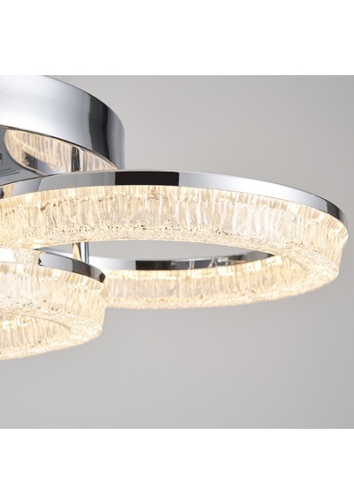 Gomez 3'lü Krom 3 Renkli Modern Plafonyer Led Avize Krom
