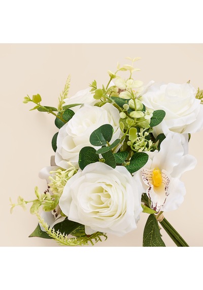 Deco Gül 7'li Buket Çiçek - Beyaz - 38 Cm Çok Renkli