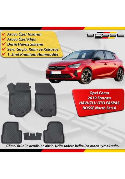 Opel Corsa F Paspas Araca Özel 2019 2025 Derin Havuzlu Bosse North Serisi