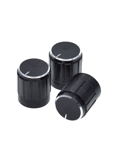 Alüminyum Pot Başlığı 6mm Tırtıklı Mil 6mm Siyah Metal Potansiyometre Rotary Enkoder Ses Voltaj