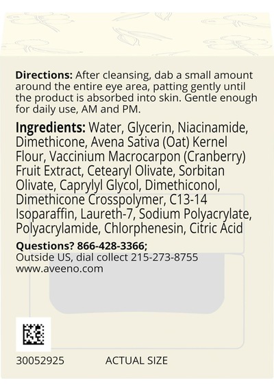 Aveeno Calm + Restore Renewal Jel Göz Altı Kremi 14 G