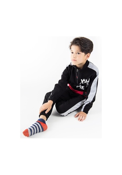 Baby&Kids Yazı Baskılı Erkek Çocuk Eşofman Takımı Siyah