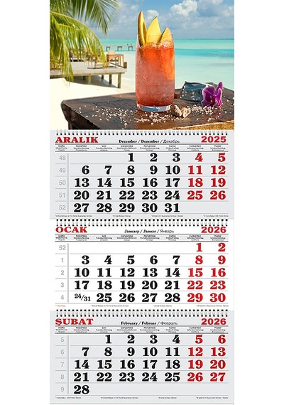 2026 Yılı Gemici Takvimi ---sahilde Kokteyl