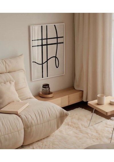 Çerçevesiz Poster Soyut Geometrik Hatlar Minimalist