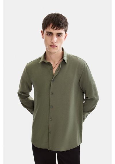 Backandbond Yeşil Normal Yaka Comfort Fit Casual Gömlek