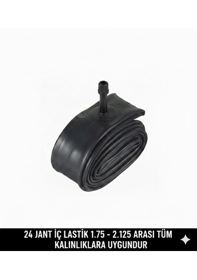 Güçlü Bisikletmotosiklet 24 Jant İç Lastik - 24x1.75 / 2.125 Uyumlu - Oto Valf Kalın Sibop Bisiklet İç Lastiği
