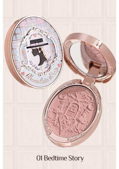 Flower Knows Chocolate Wonder-shop Embossed Blush Lüks Pudra Allık 01 Bedtime Story