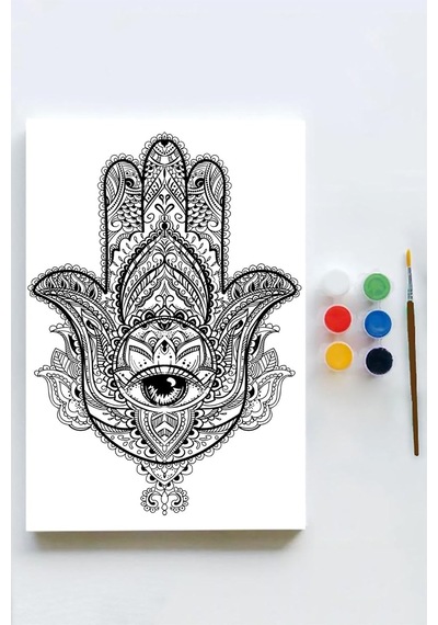 Pster21602 Fatmanın Eli Mandala Tuval Kanvas Tablo Boyama Hobi Seti 30x40cm -