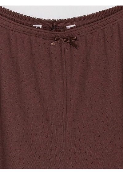 Lcw Dream Kahverengi Geniş Paça Fitilli Kadın Pijama Altı