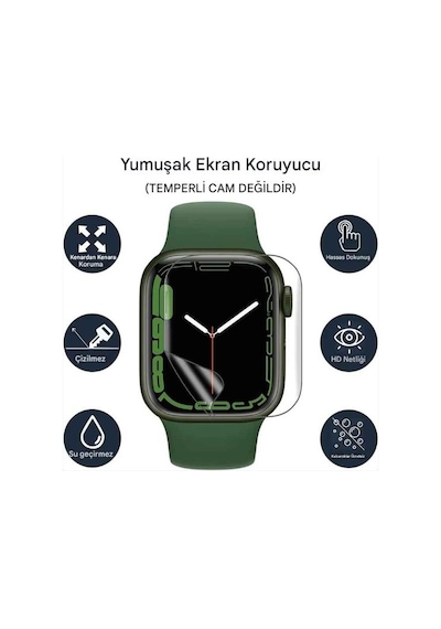 Apple Uyumlu  Watch Se 44mm 3 Adet Şeffaf Ultra Koruyucu Nano Jelatin