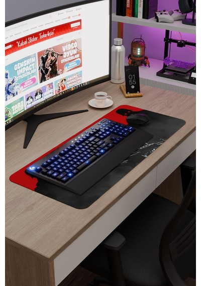 Wolfenstein Kaymaz Dikişli Kauçuk Oyuncu Mousepad V1 - 70x30 Xl Gaming Mouse Pad Fare Altlığı