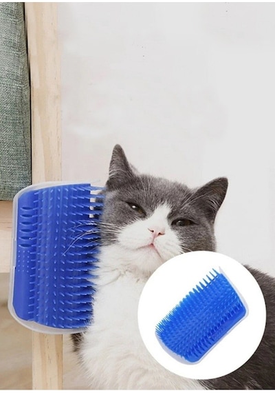 Thentech Duvara Sabitlenen Kedi Kaşınma Aparatı Mavi