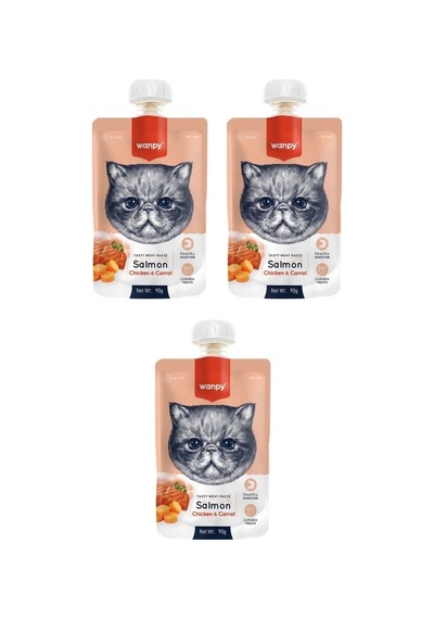 Wanpy Somon Tavuk Kedi Et Ezmesi 90 Gr X 3