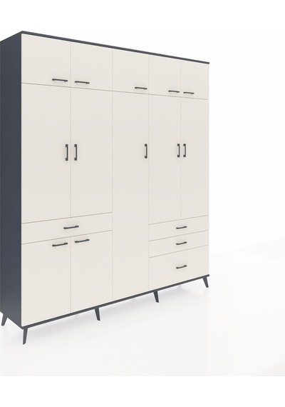 Hyperion Dolap 11 Raflı 4 Çekmeceli 2 Askılı 220x44x243 Antrasit-aytaşı/aytaşı Aytası/aytası Hyperion Dolap 11 Raflı 4 Çekmeceli 2 Askılı 220x44x243 Antrasit-aytaşı/aytaşı Aytası/aytası