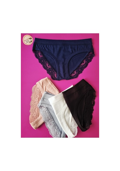 Demirsa Boutique Dantelli, Biye Detaylı 5'li Lacivert, Beyaz, Pudra, Beyaz Ve Mavi Renk Modal Kadın Külot Beyaz Demirsa Boutique Dantelli, Biye Detaylı 5'li Lacivert, Beyaz, Pudra, Beyaz Ve Mavi Renk Modal Kadın Külot Beyaz