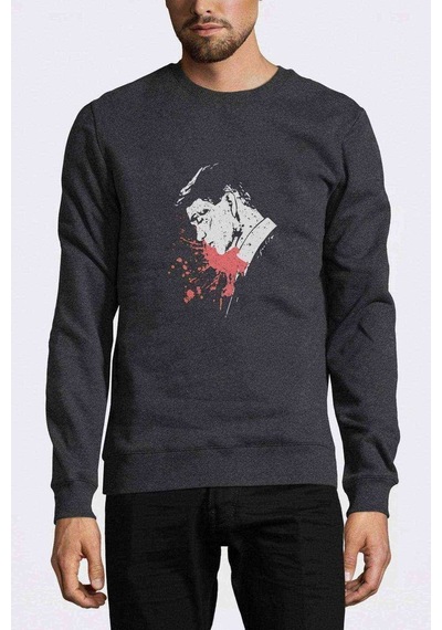 Peaky Blinders Tommy Shelby Splatter Baskılı Erkek Sweatshirt (529012136)
