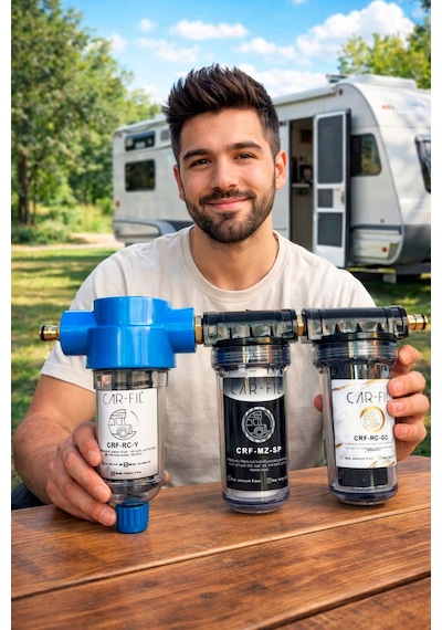 Car-fil Karavan, Tekne & Tiny House 4 Fonksiyonlu Pratik Mobil Su Deposu Dolum Filtresi Tortu, Klor Ve Kireç Önleyici