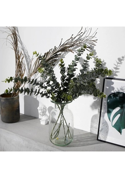 Yapay Çiçek Yeşil Okaliptus 3dallı Uzun Dal 76cm Eucalyptus Diğer