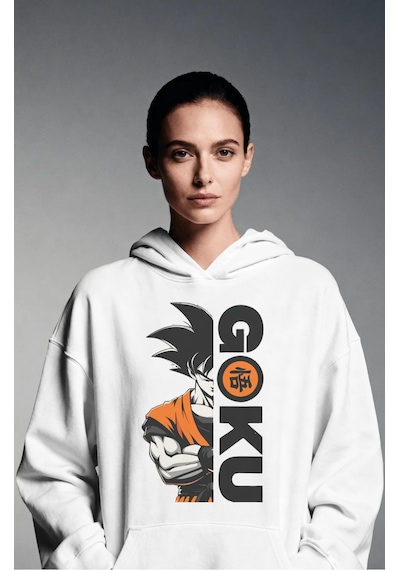 Sevbano Son Goku Dragon Ball Anime Sırt Baskılı Unisex Oversize Premium H beyaz
