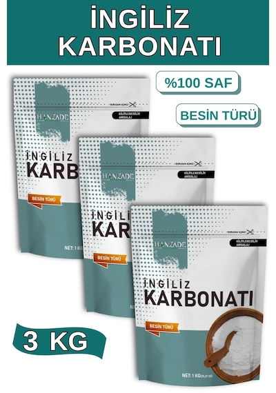 Hanzade Bitkisel İngiliz Karbonatı 3 x 1 KG