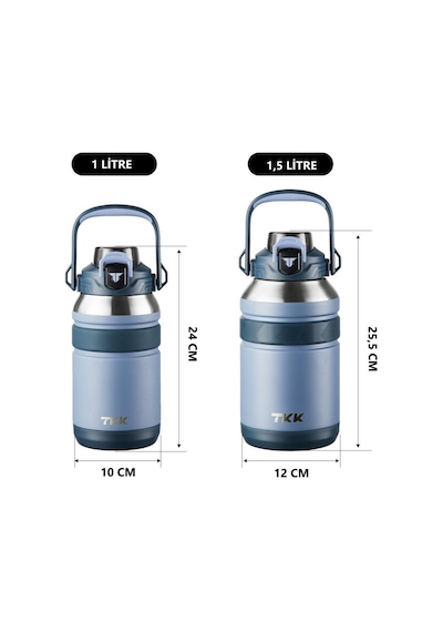 Tkk Çelik Termos 1000ml Mavi