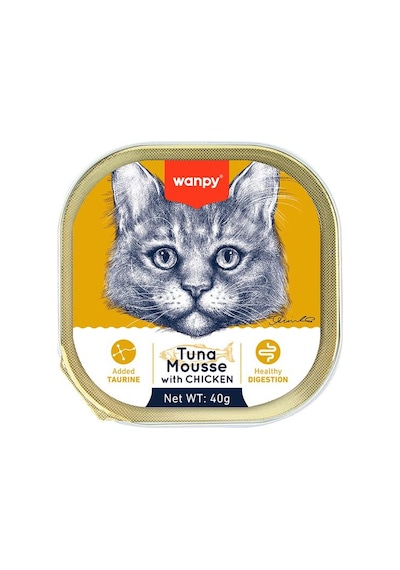 Wanpy Kedi 40g 6'lı Ton Balıklı & Tavuklu Alutray Yaş Mama