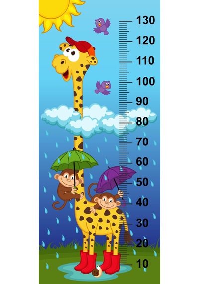 Çocuk Odası Bebek Odası Boy Ölçer Boy Cetveli Sticker Zürafa