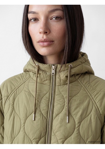 Lcw Everyday Haki Kapüşonlu Oversize Kadın Şişme Mont
